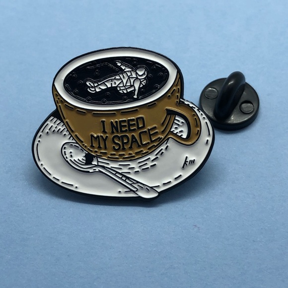 🌻10/$10🌻 I Need My Space Astronaut Coffee Pin - Picture 2 of 8